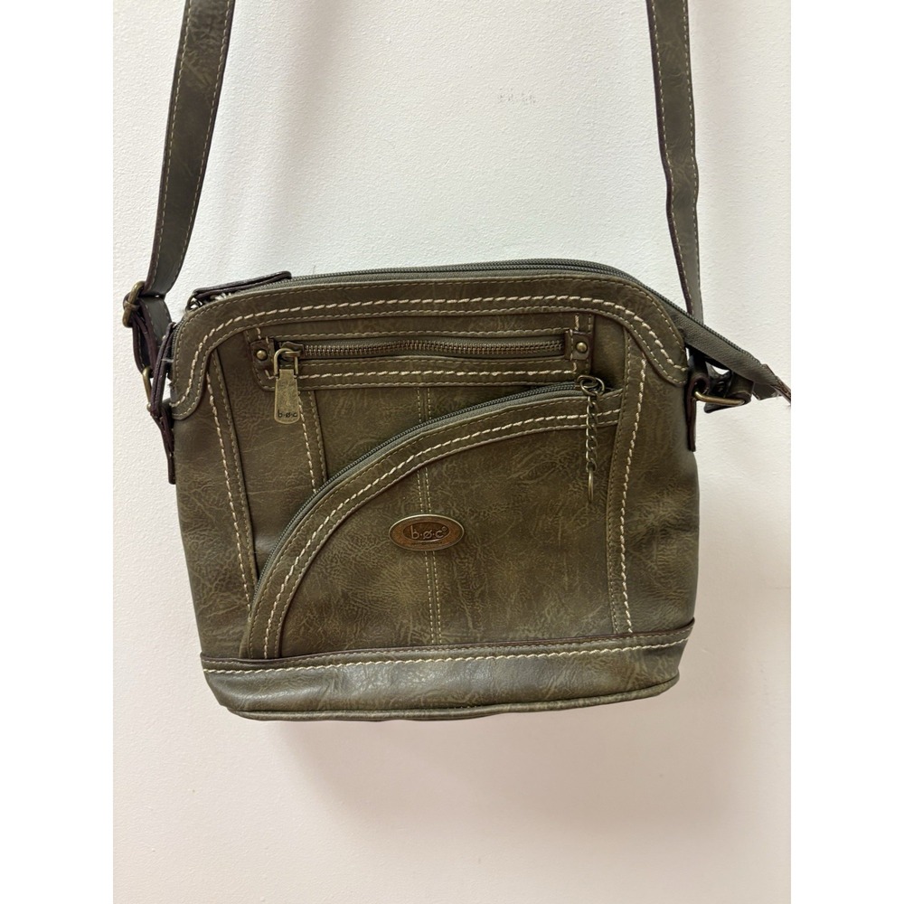 BOC Born Purse Bag Olive Green Bucket Crossbody Shoulder Bag Zippered Pockets